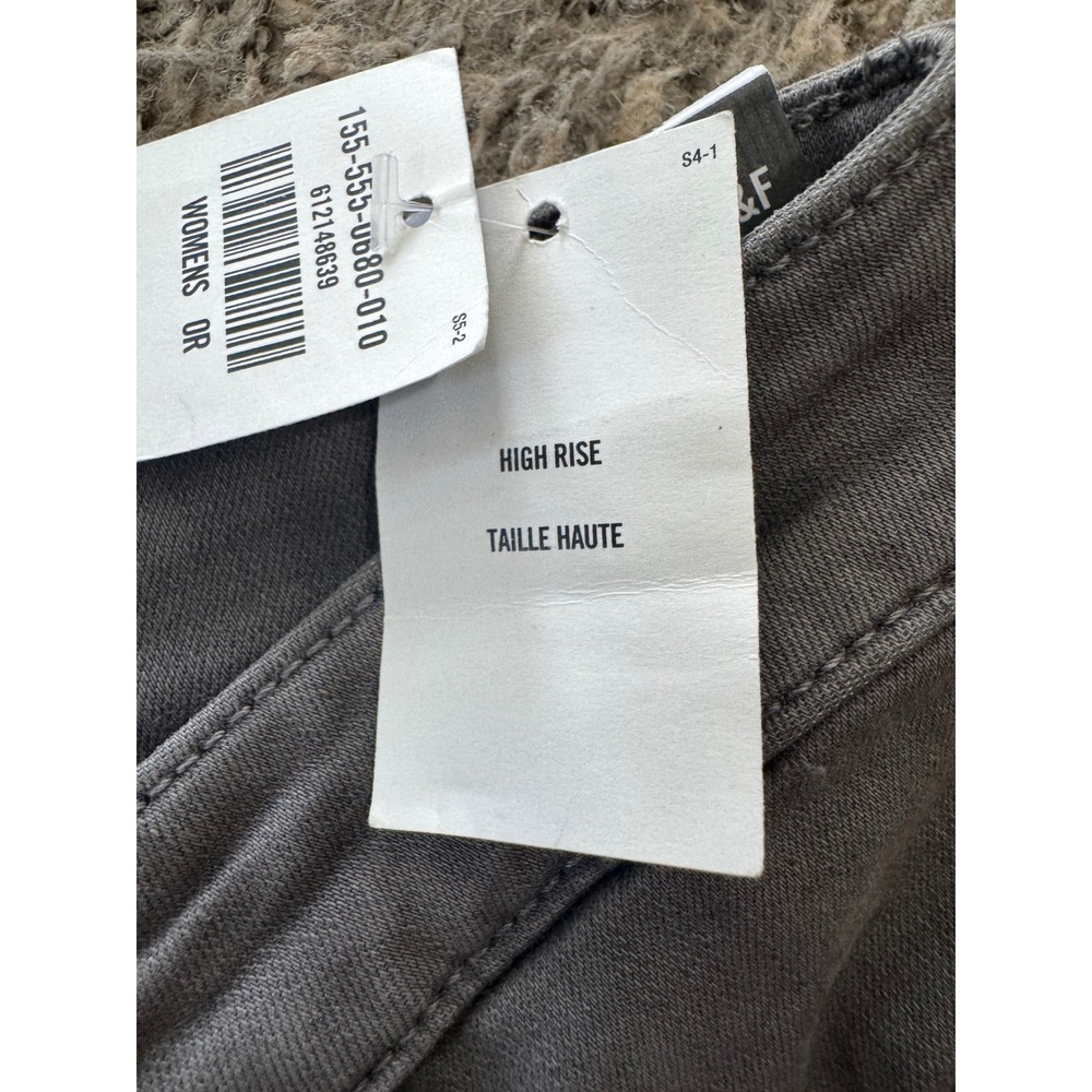 Abercrombie Fitch Gray‎ High Rise Button Fly Skinny Jeans Womens Size 0 25 - Picture 8 of 9